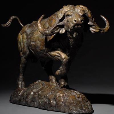 China China Small Size Decorative Crafts Water Buffalo Bronze Sculpture for sale