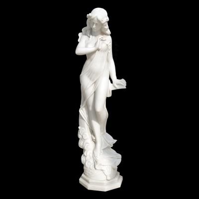 China Exquisite Details White Marble Statue Beautiful Greek Female Statue Girl Moon Goddess Nude Statues For Sale for sale