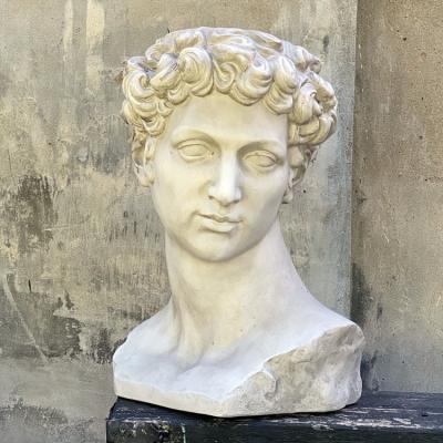 China Traditional Factory Carved Stone Bust Life Size Granite David Bust Marble Statue for sale