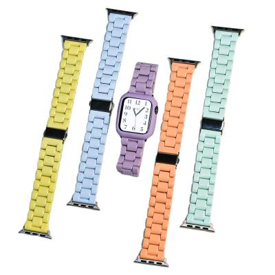 China New PC Candy Color Strap For iPhone Watch Band Strap 44mm 40mm 45mm 41mm 42mm 38mm For iWatch 4 5 6 Se 7 8 serie 3 for sale