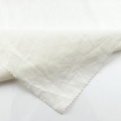 China Viable Cheap Price 104gsm PFD White Linen Cotton Fabric For Shirting for sale