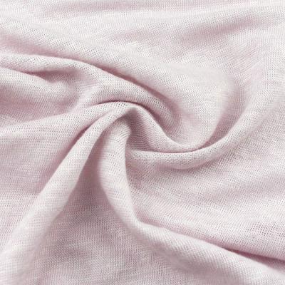 China 126cm Durable 180gsm Yarn Dyed 100% Linen Knitting Fabric For Garment for sale