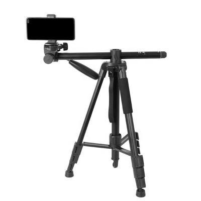 China PORTABLE Horizontal Aluminum Tripods 66 Inch Portable Cell Phone Camera Tripod Monopod for sale