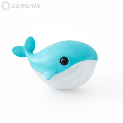 China Room Cartoon Smart Whale LED Light Blue Human Sensing USB Night Charging Light Control Energy Saving Wall Lamp for sale