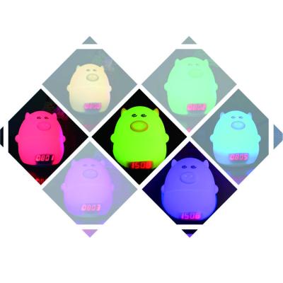 China Cute Kids Pat Night Light With Function Voice-activated Color Memory Logo Free Custom Creative Style Pig for sale