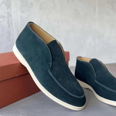 China Large Size Women's Slip-On Casual Shoes Men's Retro Lazy Flat Single Shoes Soft-soled Leather High-top High-end Loafers Durable Factory for sale