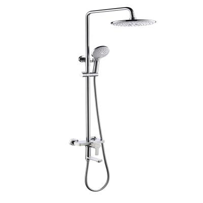 China With Sliding Bar Gagal G19155W China Factory Chrome Bathroom Shower Set Brass Shower Faucets Ducha Bath Shower Mixer Wall Mounted Units for sale