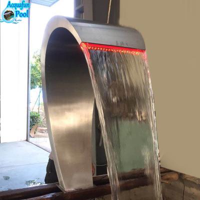 China Stainless Steel Waterfall Water Fountain Waterfall Standing Pool Waterfall for sale