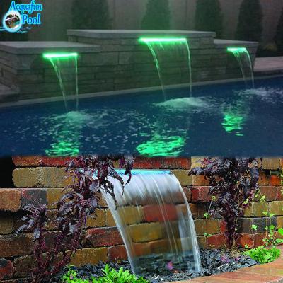 China Outdoor Acrylic Waterfall Fountain Wall Swimming Pool Waterfall Indoor Water Flow for sale