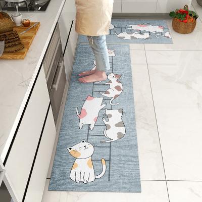 China 2021 Washable NEW Wholesale Printed Anti Fatigue Carpet PVC Kitchen Mat Non Slip Indoor Floor for sale