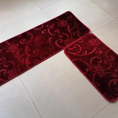 China New factory design soft polyester carpet 100% non-slip raschel embossed carpet MATS for sale