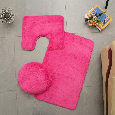 China Factory Price Stain Resistant Hot Sales Shaggy Covers For Bath Room 3 Sets for sale