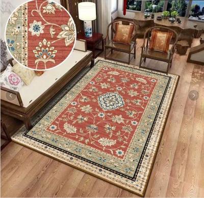 China Factory direct purchase washable crystal velvet printed rug, Persian area living room rug for sale