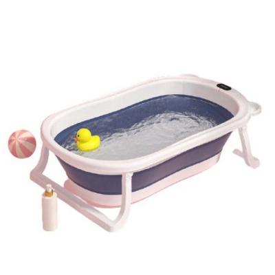 China No cover; Foldable; Hot Sale Eco-Friendly Foldable Bathroom Baby Tub Deep Bathtub Wash Tub With Thermometer Fold Portable Bathtub for sale