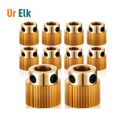 China Ur Elk 3d Printer Parts Brass Extruder 26 40 Teeth Drive Gear For Mk7 Mk8 Extruder for sale