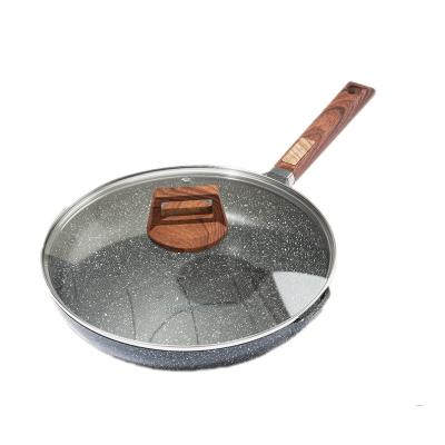 China Europe Non Stick Marble Coated Steak Skillet Aluminum Die Casting Granite Wok Frying Pan With Lid Frying Pan Wholesale Factory Price for sale