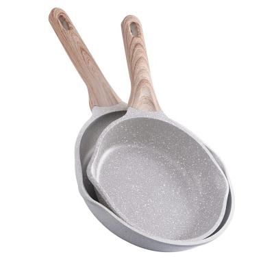 China Custom American Style Nonstick Cast Aluminum Frying Pan Set with Bakelite Handles 2 Pack 20cm 24cm Frying Pan for sale