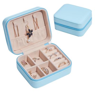 China Portable Jewelry Packaging Display Simple Travel Zipper Storage Box Necklace Earrings Necklace Lipstick Storage Zipper Bag for sale