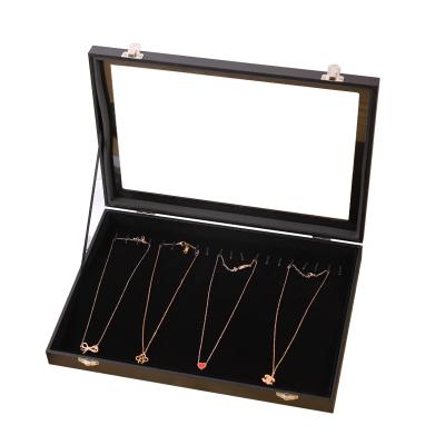 China Jewelry Display Spot Wholesale 20 Hook Necklace Display Box Large Capacity Necklace Storage Packaging Display Box for sale