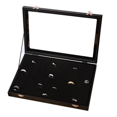 China Jewelry Packaging Display Home Jewelry Storage Box 100 Slot Ring Display Box for sale