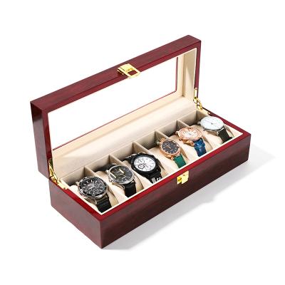 China High Density Watch Box 6 Slot Watch Display Storage Wooden Spray Paint Watch Storage Display Board Box for sale