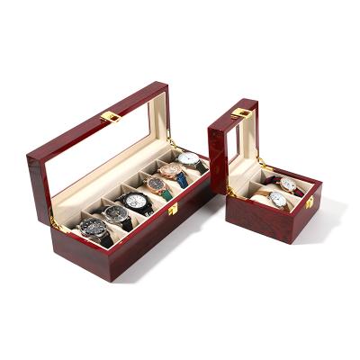 China 6 Painting 6 Slots Storage Box High Glossy Luxury Watch Packaging Wooden Slots Storage Box for sale