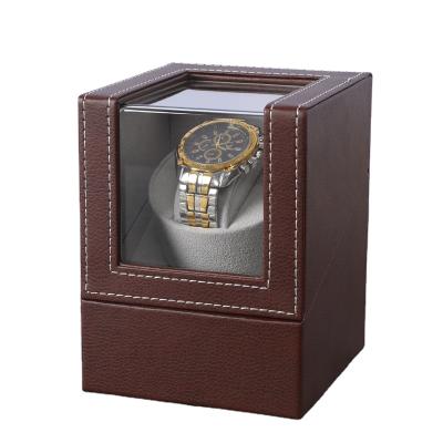 China Single-Electric Automatic Single-Electric Automatic Chain Box Watch Box Winding PU Leather Watch Shaker Automatic Box Single Head for sale