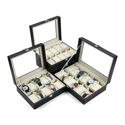 China Large capacity mechanical watch box sports watch storage box watch storage display quartz watch packaging leather box for sale