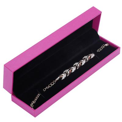 China Luxury Jewelry Gift Box Purple Jewelry Packaging SINGYER Jewelry Packaging Box Long Chain Leather Material for sale