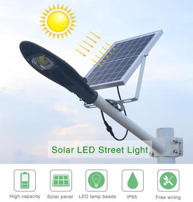 China Solar Power High Lumen 30W 60W 100W 150W Cob Street Light With Solar Panel Aluminum die-casting housring for sale