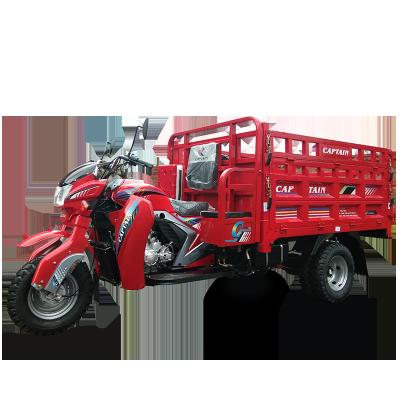 China Cargo Twin Rear Axle Gasoline Auto Rickshaw Fully Enclosed Tarpaulin Waterproof Spare Parts Red 3 Wheel Cargo Tricycle for sale