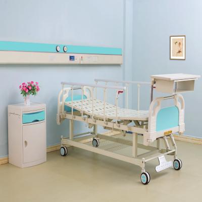 China 2function medical functional manual aluminum crank post hospital siderail IV hospital equipment customizable hemodialysis bed for sale