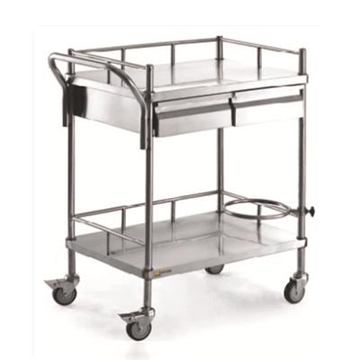 China S.S.instrument hospital trolley with double drawer for sale