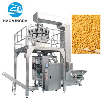 China Full Auto 500g Food Peeled Mung Beans Green Summer Bean Soybean Granular Packing Machine Yellow for sale