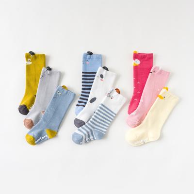 China New Toddler Baby Toddler Socks Cute Colorful Striped High Quality Breathable Cartoon Mid Thigh Long Socks for sale