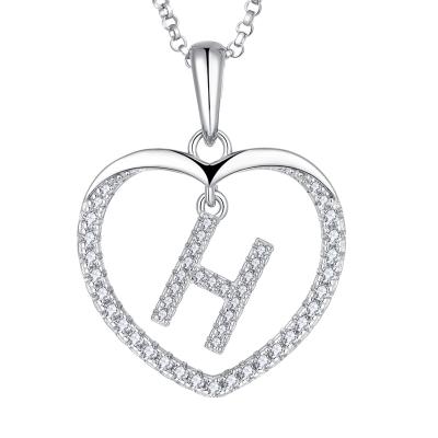 China FASHIONABLE Charm Necklace 18K Gold Initial Letter H Necklace Custom Heart Shape Jewelry For Women for sale