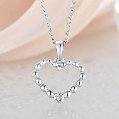 China 2022 Romantic Valentine's Gift Design For Lover Jewelry 925 Sterling Silver Gold Heart Pearl Necklace Custom Necklace Chain Silver Pendants for sale