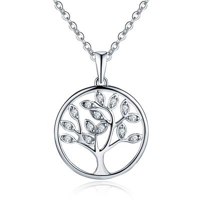 China CLASSIC Wholesale Custom 925 Sterling Silver Rhodium Plated Tree of Life Necklace Pendant With High Quality for sale