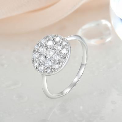 China CLASSIC Fashion Jewelry 925 Sterling Silver CZ 10mm Round Full Stone Ring Big Diamond Rings Wedding Rings for sale