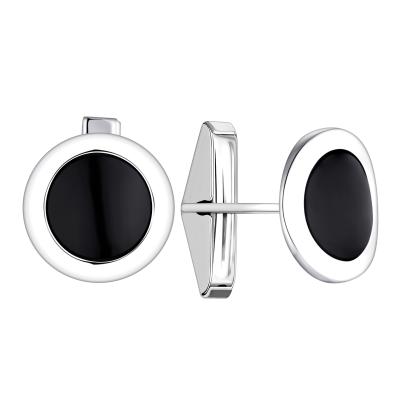 China Wholesale Elegance 925 Sterling Silver Noble Cufflinks Jewelry With Rectangle Black Onyx For Men for sale