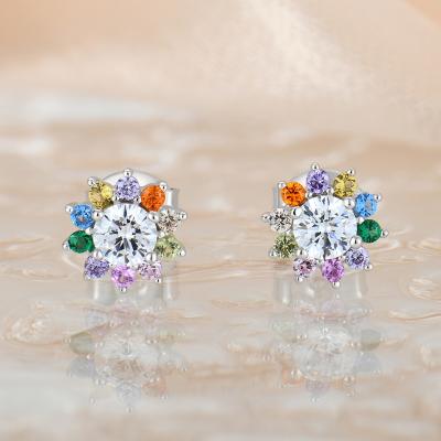 China TRENDY 925 sterling silver rhodium plating colorful earring jewelry for her stud earring for women 2021 for sale