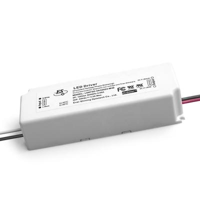 China ES 83% Small Size Efficiency Single Phase Output Triac Dimming 3.2a 24vdc 75w Constant Voltage Led Driver for sale