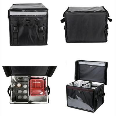 China Aluminum Waterproof Pizza Cafe Heated Thermal Insulated Cooler Bags Leak Proof Insulated Food Delivery Bag for sale