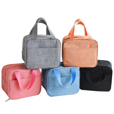 China Thermal Organizer Polyester Multi-Colorways Anti-Oil Tote Cooler Bags For Office Snacks Soft Stylish for sale