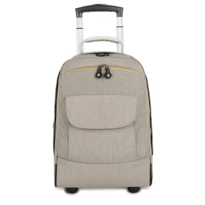 China Waterproof Fashion Removable Hand Travel Bag Luggage Laptop Rolled Trolley Rolling Backpacks With Wheels for sale