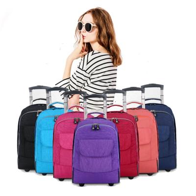 China Custom Multi Colors Waterproof Travel Bag Luggage Laptop Trolley Rolled Rolling Backpacks With Wheels for sale