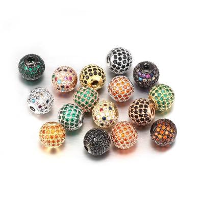 China DIY Jewelry Fashion Micro Full Jewelry Findings Accessories Paved 10mm CZ Diamond Findings Balls For DIY Jewelry Making for sale