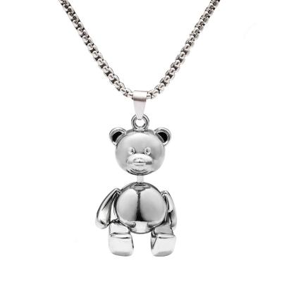 China New Design Cute Baby Bear Cute Silver Pendant Lovely Necklace For Women Men Jewelry Necklace Party Halloween Gifts Accessories for sale