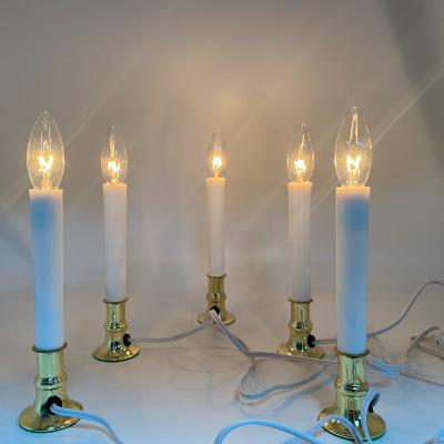 China Metal Christmas Lights Plastic Candle Lamp C26 7W 1 BRASS PLATE LIGHT 8.75