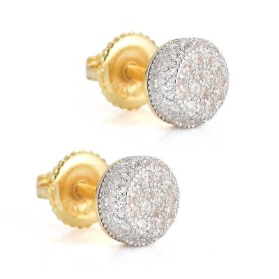 China Hiphop Specialize in High Quality Bling Bling Zircon Stud Earrings Custom Jewelry Mens Womens for sale